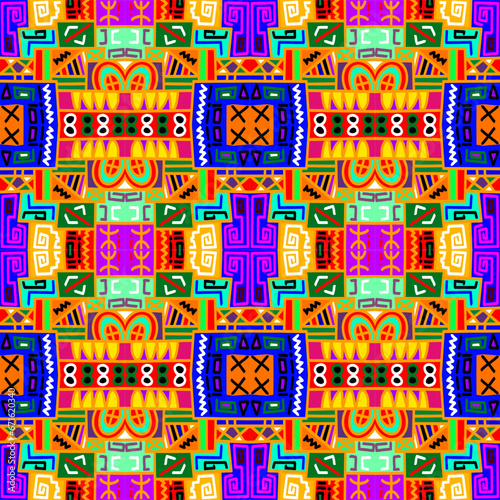 african print fabric. vector seamless tribal pattern.