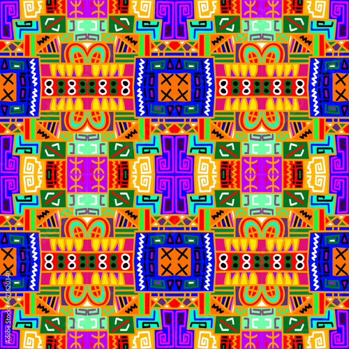 african print fabric. vector seamless tribal pattern.