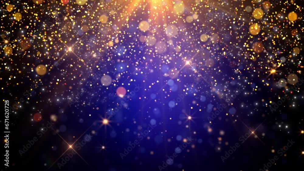 falling celebration particles lights background video
