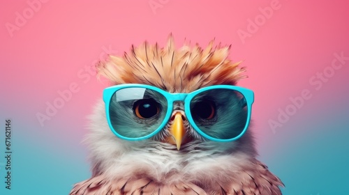 Cool owl with glasses