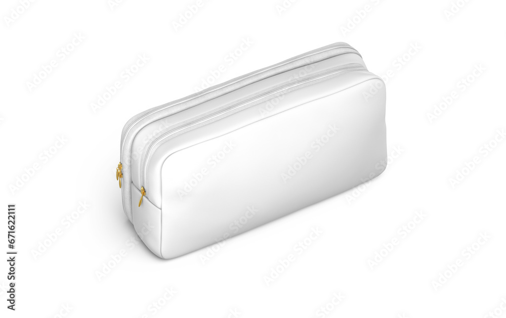 Pencil Case With Zipper White Blank 3D Illustration
