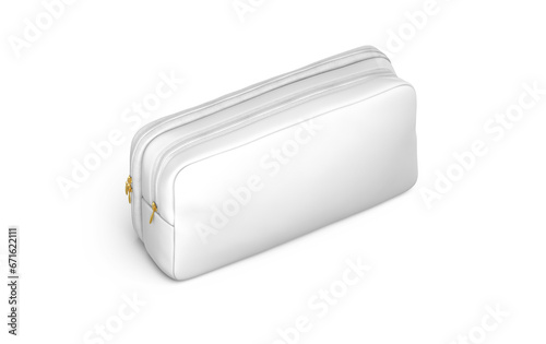Bilde på lerret Pencil Case With Zipper White Blank 3D Illustration
