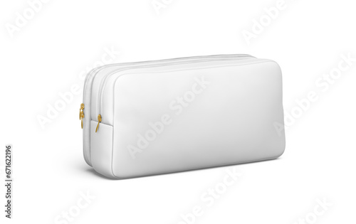 Pencil Case With Zipper White Blank 3D Illustration