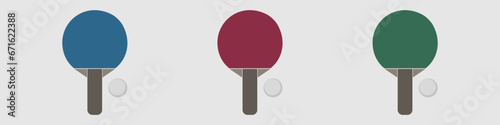 Tennis racket and ball. Ping pong