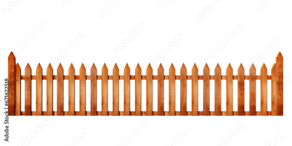 Wooden fence isolated transparent, Generative AI Wooden fence isolated transparent, Generative AI