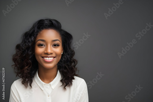 African American business woman smiling at camera