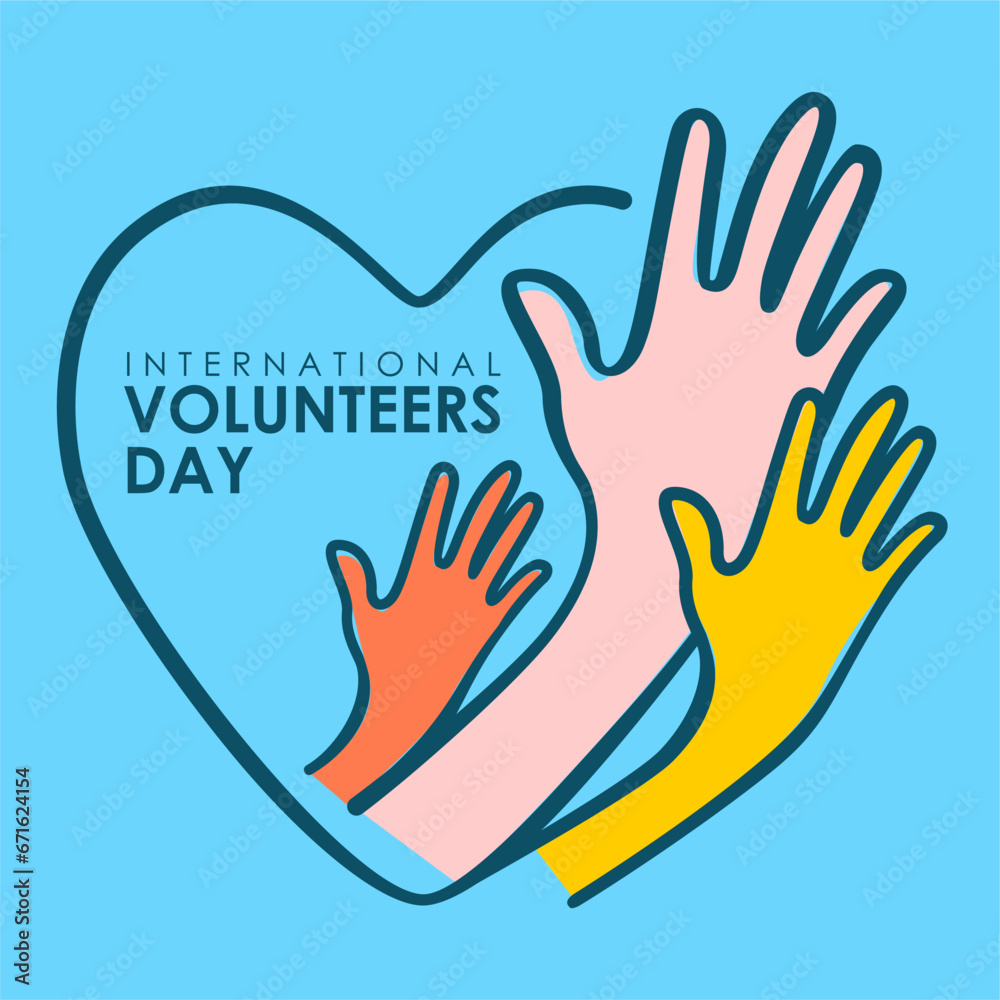 international volunteers day post template vector international volunteers day post template vector