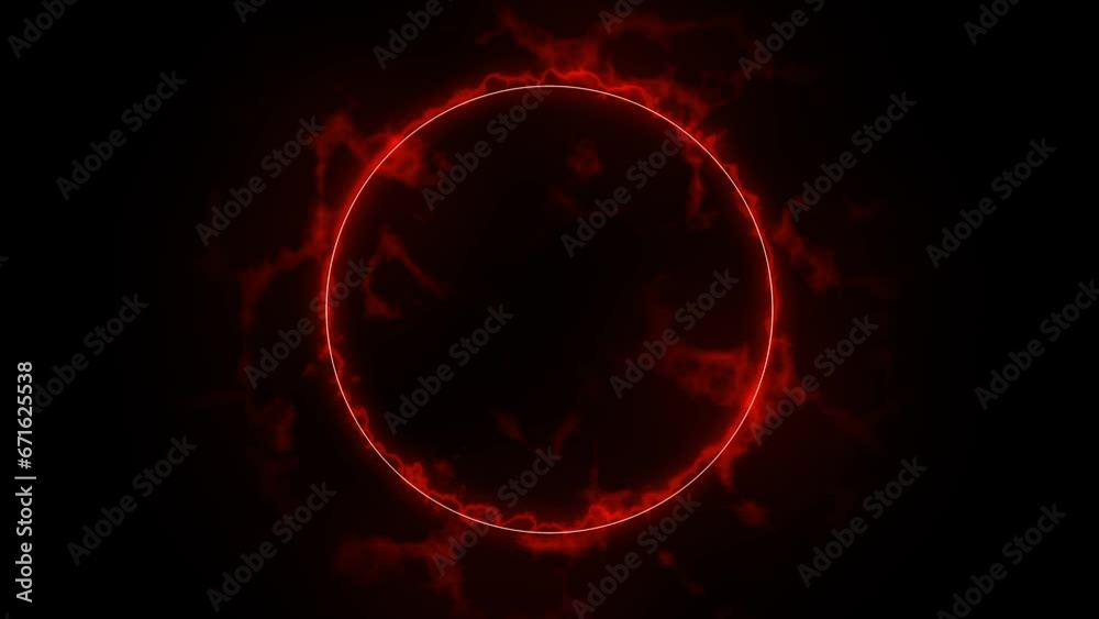 abstrakte rote animierte leuchtende Struktur, Wirbel, Rauch, Qualm, Nebel, Bewegung, Energie, Power, Plasma, Blitze, Strom, Hintergrund
