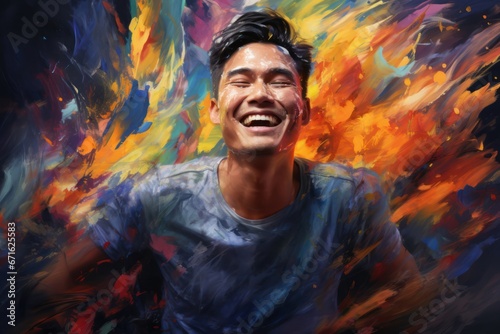 Asian Man Artist Industry Professional Background Generative AI