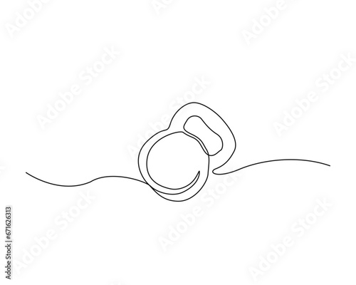 Continuous one line drawing of kettlebell for sport. A kettlebell single line vector illustration.