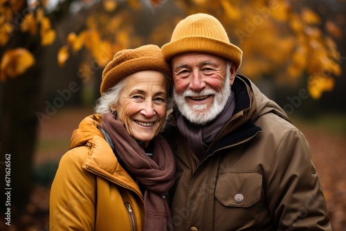 Loving senior couple portra...