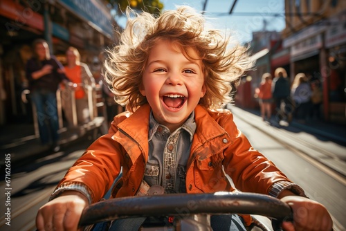 Young child having fun at t...