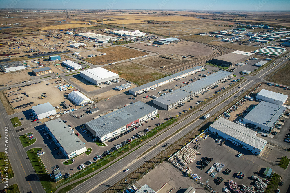 Aerial of the Marquis Industrial Neighborhood in Saskatoon