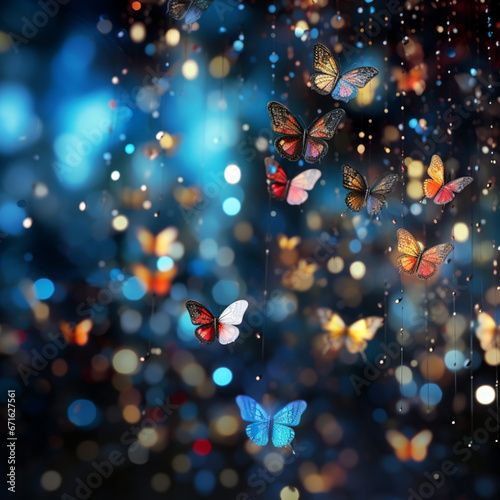 christmas lights background. A lot of shiny very small multi-colored and gol...