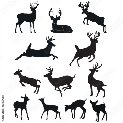 cute vector Deer shape collection