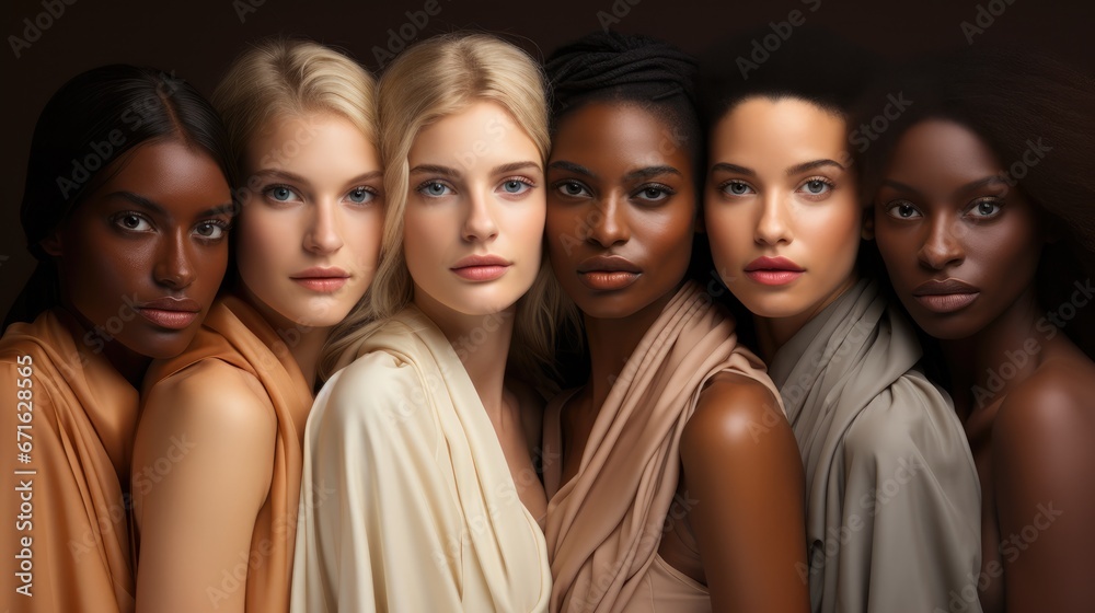 Different multicultural people on black background Different multicultural people on black background
