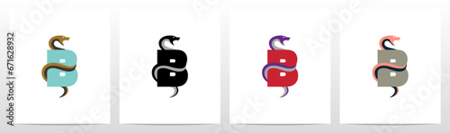 Snake Encircling Letter Logo Design B