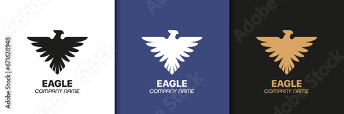 Eagle logo for company design. Eagle or hawk icon design. Eagle emblems or eagle logos collection. Falcon, hawk, eagle icons. Business logo company