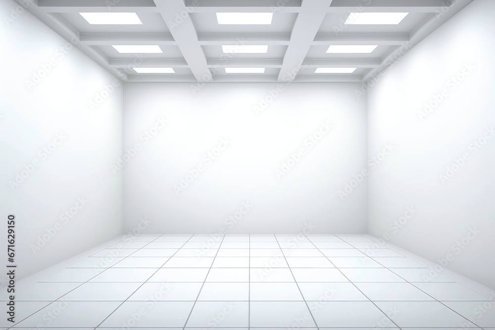 Obraz premium Abstract futuristic architecture background, Minimal technology white backdrop