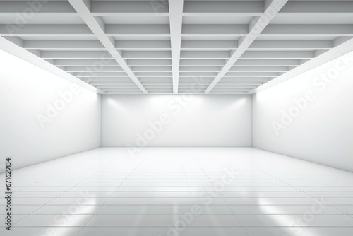 Abstract futuristic architecture background  Minimal technology white backdrop