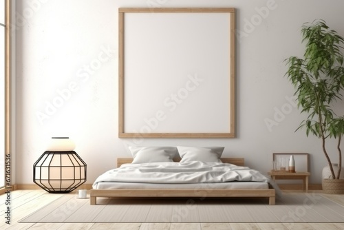 The Minimal room japanese style design poster mock up