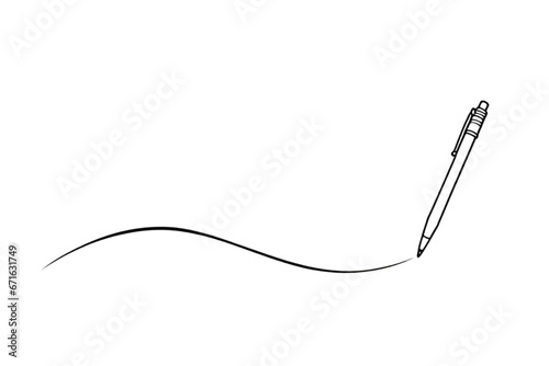 Pen Drawing a Doodle Line: Hand-Drawn with a Thin Line. PNG Clipart Isolated on a Transparent Background