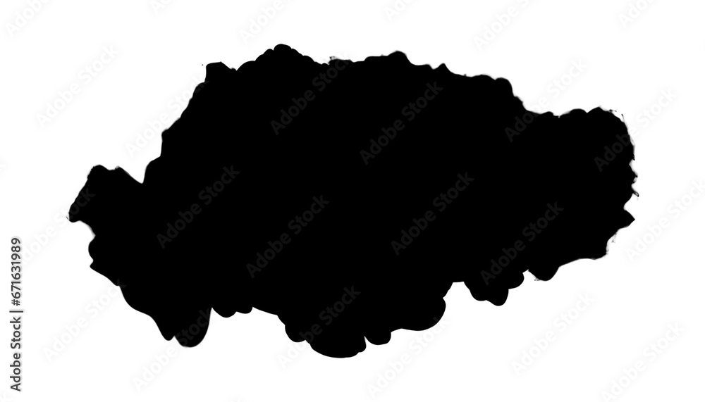 black ink brush isolated on transparent background cutout