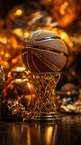 Hoops Triumph: Gleaming Golden Basketball Trophy