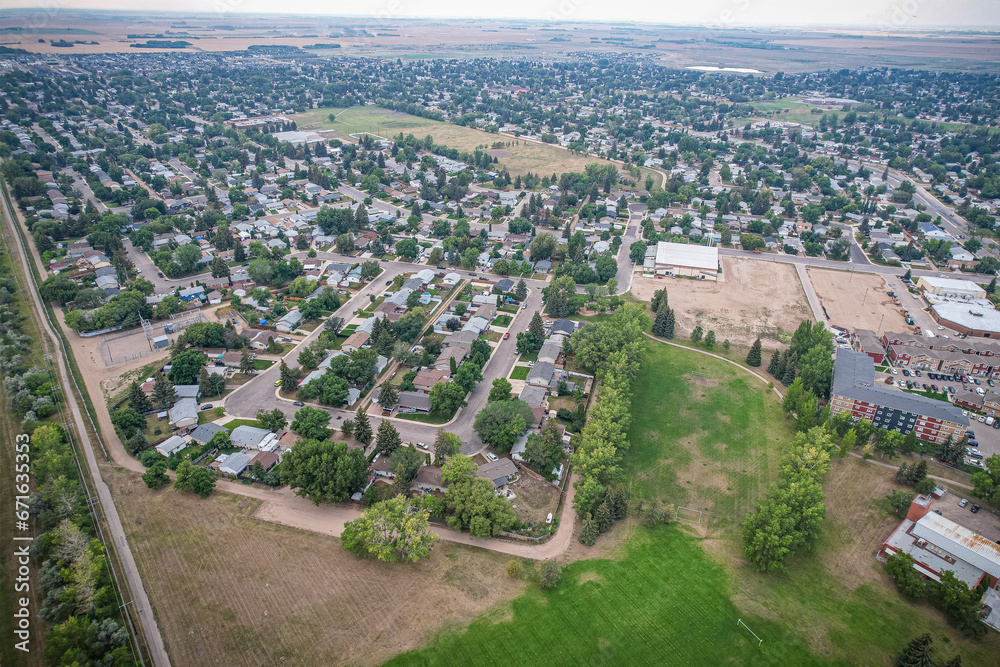 Aerial of the Pacific Heights Neighborhood in Saskatoon