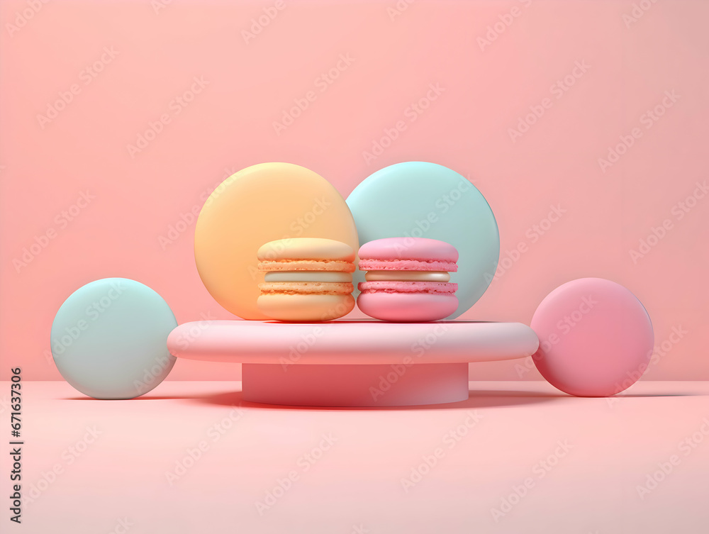 Fototapeta premium Sweets background pastel colors minimalism. High-resolution