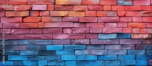 Wall made of colored bricks