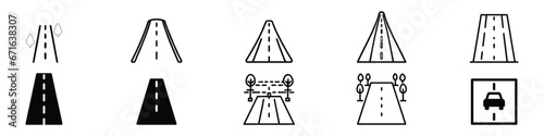 Road Icon. Road icon vector, Road icons, roads icon symbol vector logo element. Bending roads and highways, highways sign roads sign, Road icon vector, highway icon