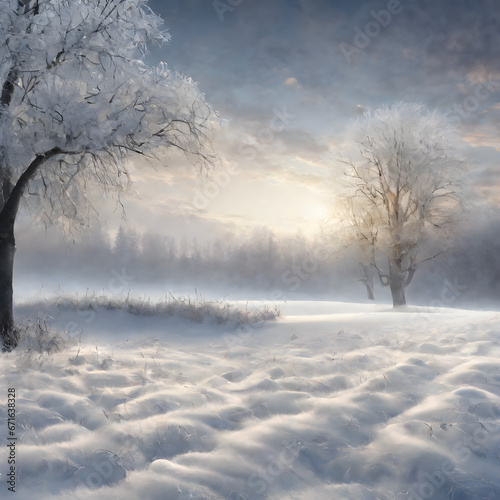 trees in the snow