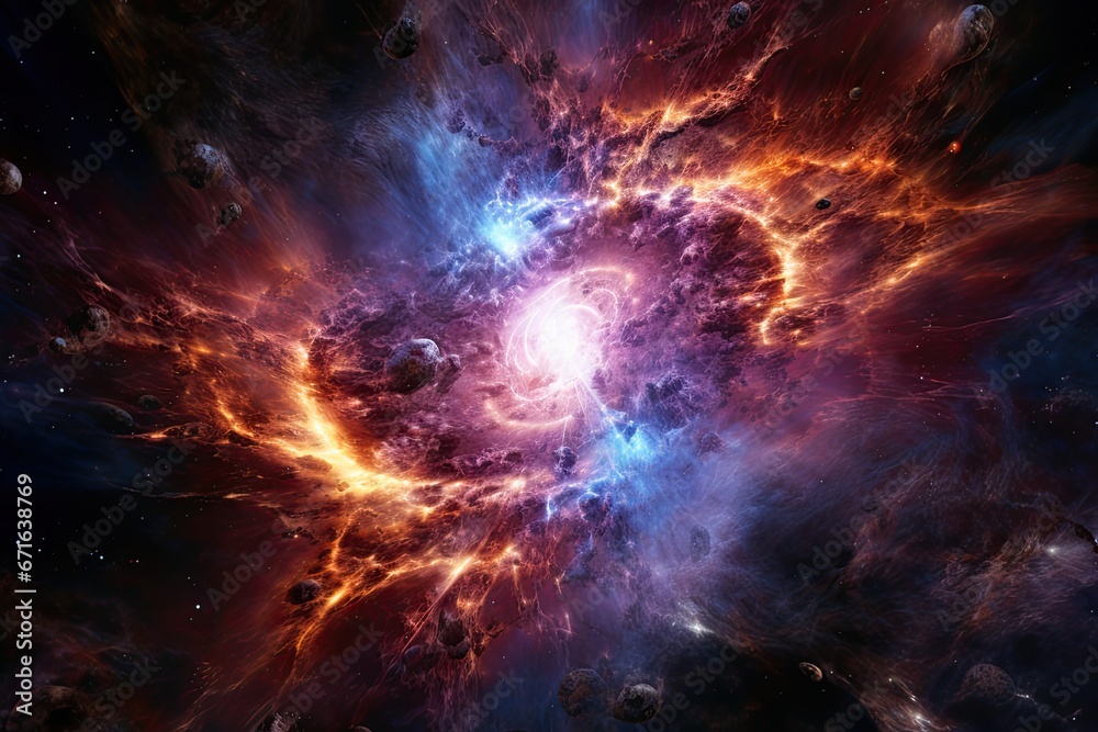 Supernova remnants, such as the Crab Nebula, emphasizing the lasting impact of these celestial explosions