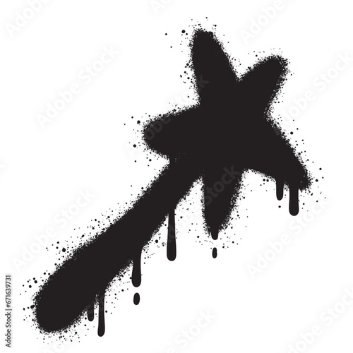 Spray Painted Graffiti fairy wand Sprayed isolated with a white background.