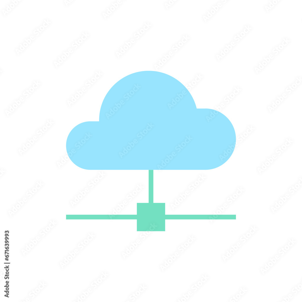 Database and server icon full color flat style for your design Database and server icon full color flat style for your design