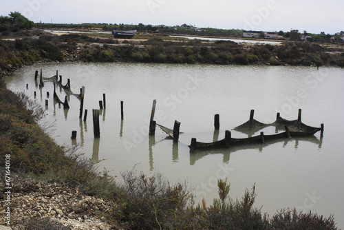 Vista de las salinas en Chiclana de la frontera