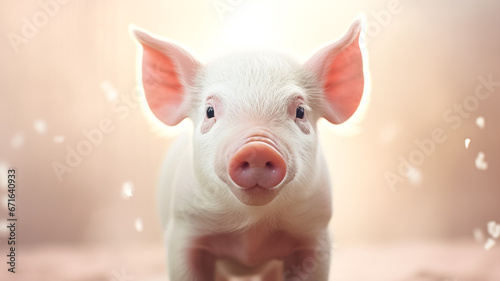Close up of a dirty snout on a cute breeding pig at an indoor animal farm.