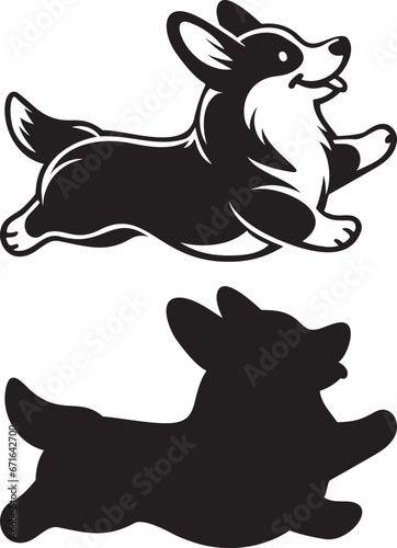 Corgi silhouette, Corgi Vector illustration