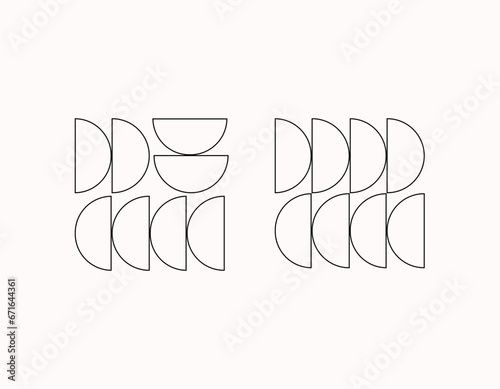 Abstract art background sketch design with half circle shape. Suitable for wall decoration, postcard background, brochure or poster.