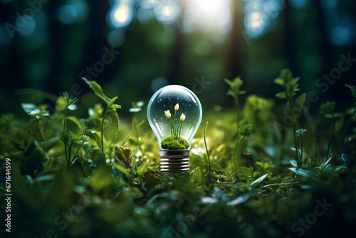 Energy innovation light bulb, energy saving, environmental photo