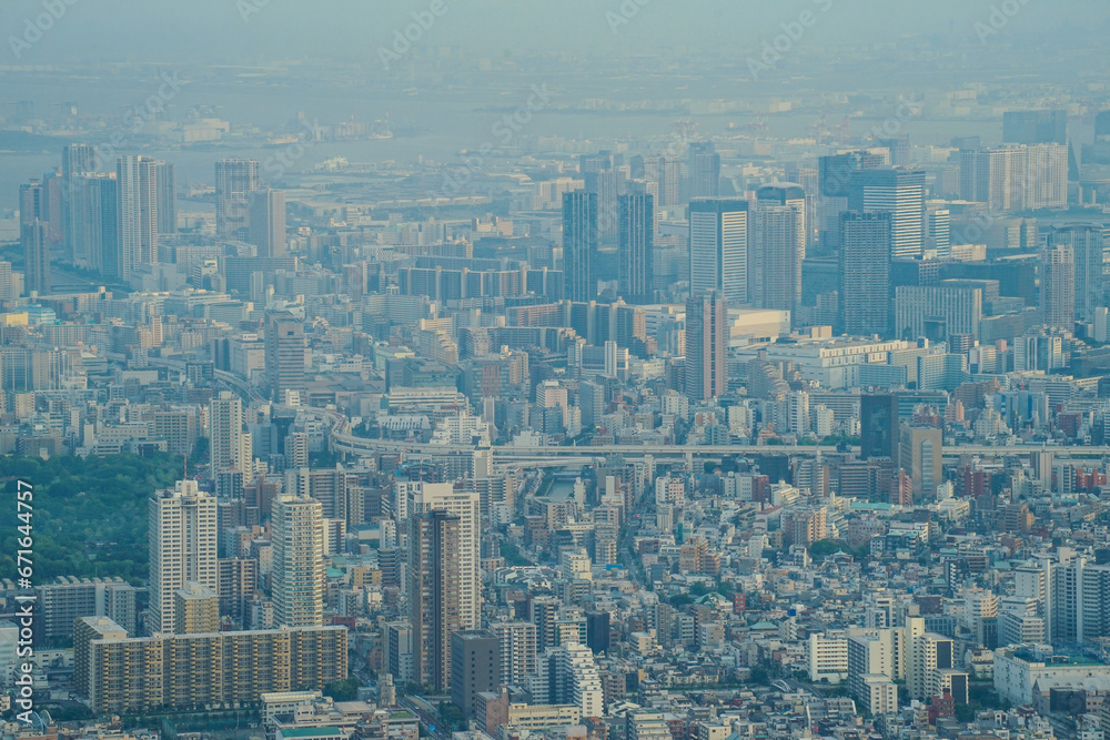 Fototapeta premium View of the Japanese city from Tokyo Skytree, Japan