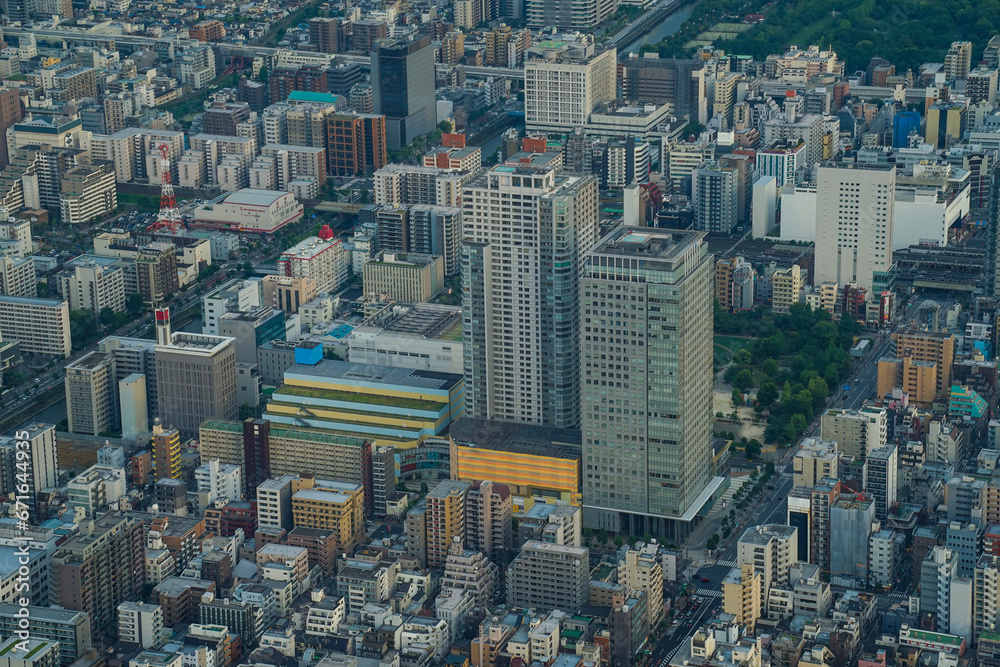 Fototapeta premium View of the Japanese city from Tokyo Skytree, Japan