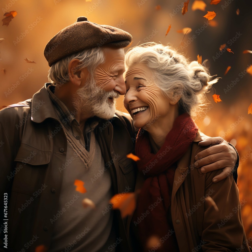 old couple in kissing