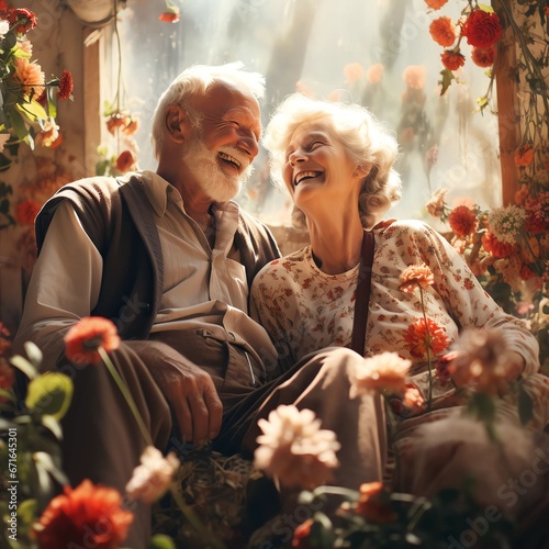 portrait of an old couple