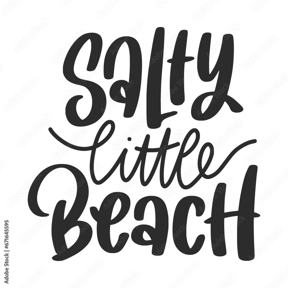 Hand drawn lettering compositions about Summer. Funny season slogans. Isolated calligraphy quotes for travel agency, beach party. Great design for banner, postcard, print or poster.