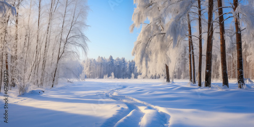 Beautiful magical winter wonderland landscape. © Katynn