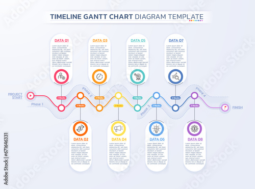 timeline gantt chart infographic template background