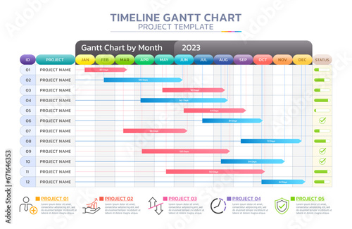 timeline gantt chart infographic template background