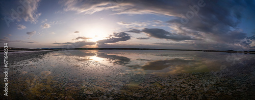 Panoramic photograph of the Laguna de Trillo, a good place for bird watching, Castilla La Mancha, Spain photo